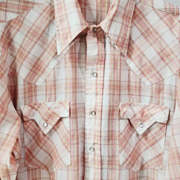 Psalm 23 The Lord Is My Shepard Plaid Western Pearl Snap Button Shirt, L/XL - Picture 4 of 5